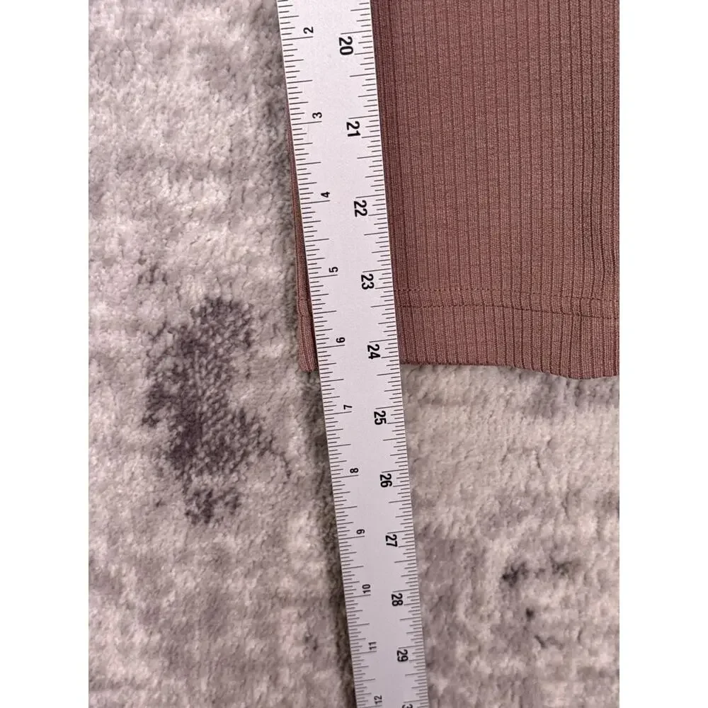 Lululemon Pants 0 Womens Ribbed Softstreme Zip Leg High Rise Cropped Espresso